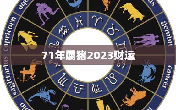 71年属猪2023财运(猪年大丰收)