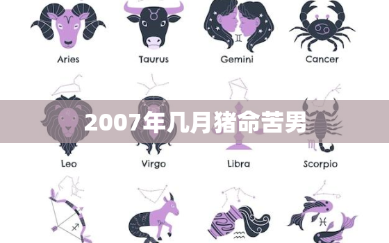 2007年几月猪命苦男(命运多舛的一年)