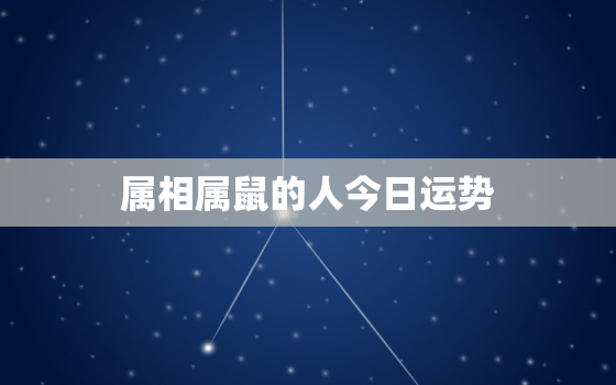 属相属鼠的人今日运势，属相属鼠的人今日运势如何