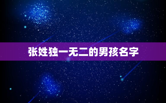 张姓独一无二的男孩名字(如何选择)