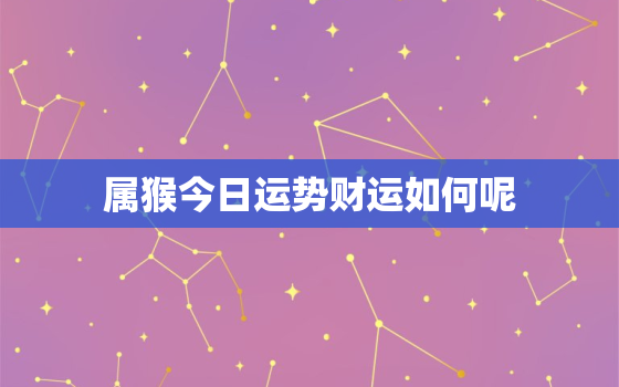 属猴今日运势财运如何呢(财运亨通好运连连)