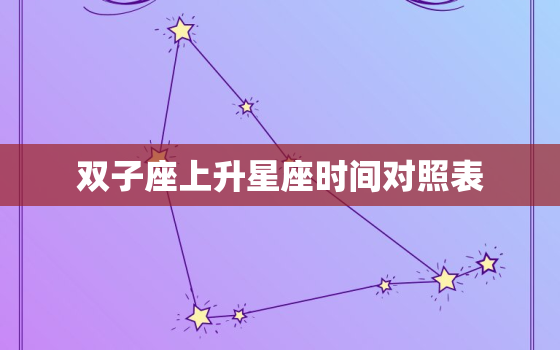 双子座上升星座时间对照表(如何查询)