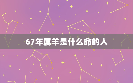 67年属羊是什么命的人(命运解析属羊人的性格特点和运势分析)