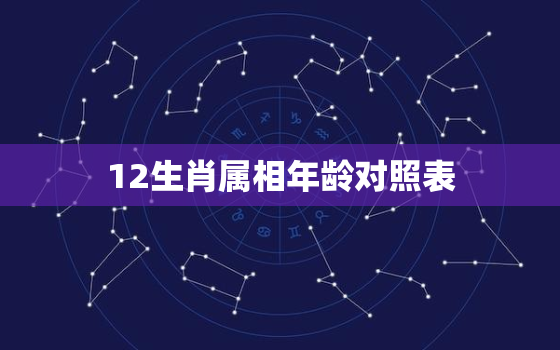 12生肖属相年龄对照表(了解你的年龄对应哪个生肖)