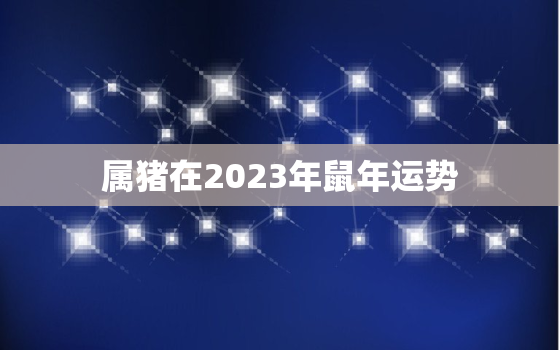 属猪在2023年鼠年运势(财运亨通事业顺利)