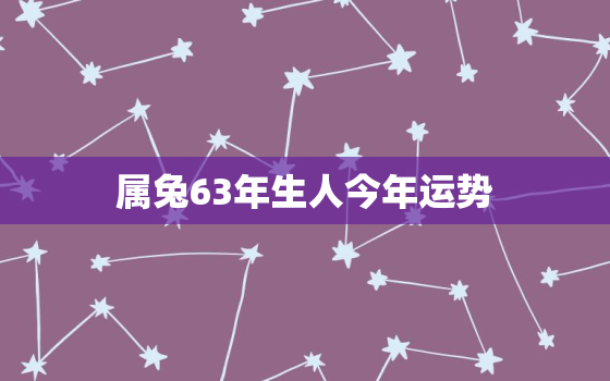 属兔63年生人今年运势(顺风顺水财运亨通)