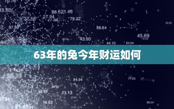 63年的兔今年财运如何(2023年财运大揭秘)