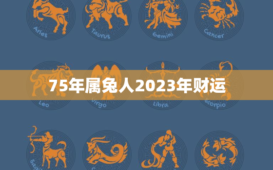 75年属兔人2023年财运 兔2023年运势