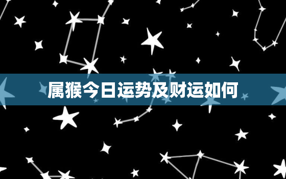 属猴今日运势及财运如何，属猴今日运势及财运怎样