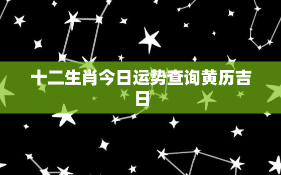 十二生肖今日运势查询黄历吉日，十二生肖今日运势查询黄历吉日