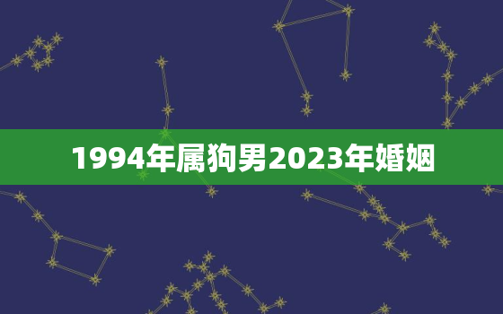 1994年属狗男2023年婚姻，1994年属狗的人2023年运程