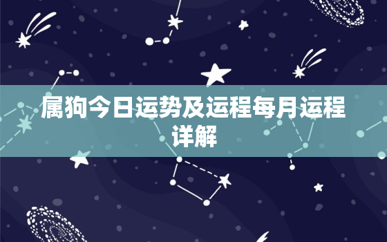 属狗今日运势及运程每月运程详解，属狗今日运势及运程每月运程详解女