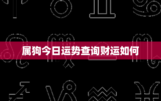 属狗今日运势查询财运如何，属狗的今日运势_生肖狗今日运程_属狗人今日财运_事