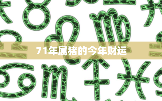 71年属猪的今年财运，71年猪的财运今年怎么样