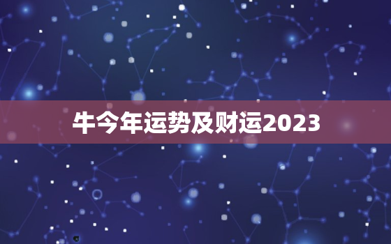 牛今年运势及财运2023，牛今年运势及财运