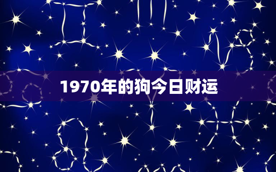 1970年的狗今日财运，1970年属狗人今日运势