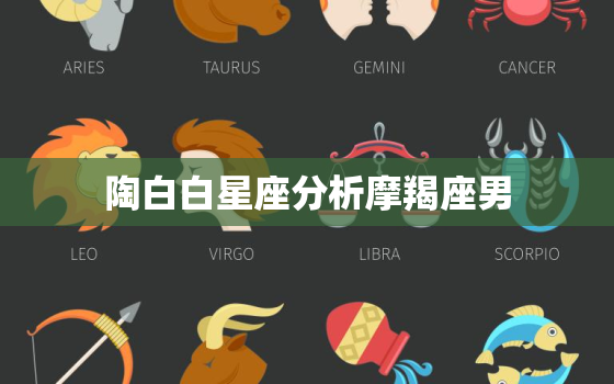 陶白白星座分析摩羯座男，陶白白全面分析摩羯座