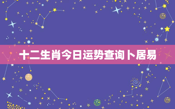 十二生肖今日运势查询卜居易，十二生肖今日运势及各种注意事项解析