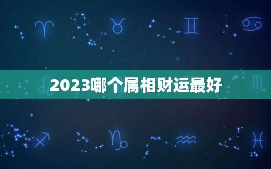 2023哪个属相财运最好，2023年财运最好的
生肖