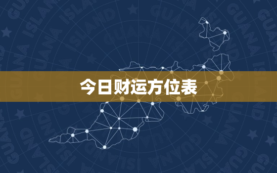 今日财运方位表，今日财运方位八字网