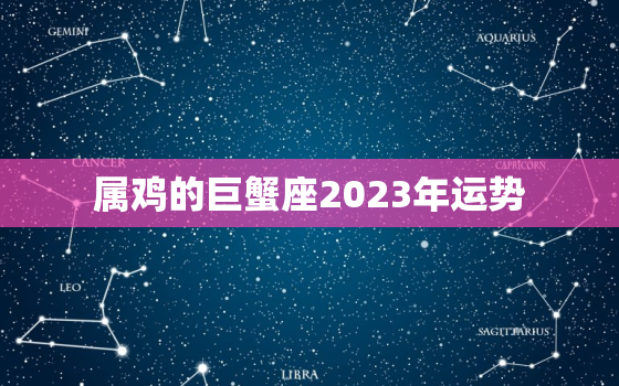 属鸡的巨蟹座2023年运势，属鸡的巨蟹座女生财运