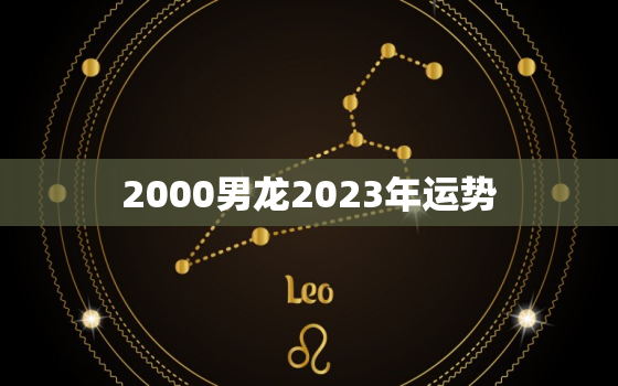 2000男龙2023年运势，2021年2000年属龙男人的运势