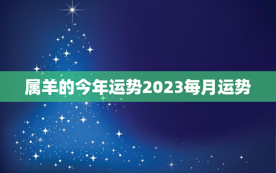 属羊的今年运势2023每月运势，属羊人今年运势2023年每月运势