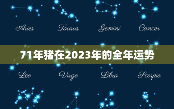 71年猪在2023年的全年运势，71年出生的猪在2023年的全年运势