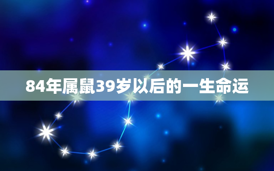 84年属鼠39岁以后的一生命运，老鼠最怕什么东西