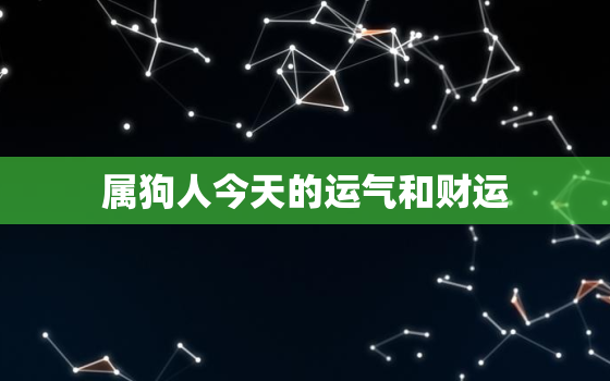 属狗人今天的运气和财运，属狗的人今天的运势和财运