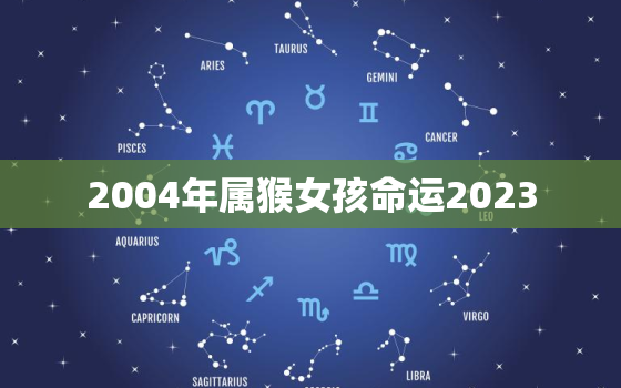 2004年属猴女孩命运2023，2004猴女2020命运