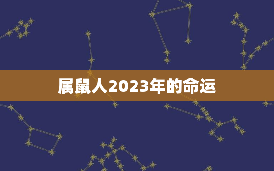 属鼠人2023年的命运，1984属鼠人2023年全年运势运程