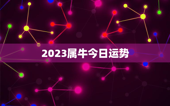 2023属牛今日运势，属牛运势2023年运势每月运势