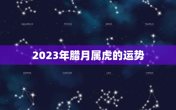 2023年腊月属虎的运势，属虎腊月二十三出生的女人