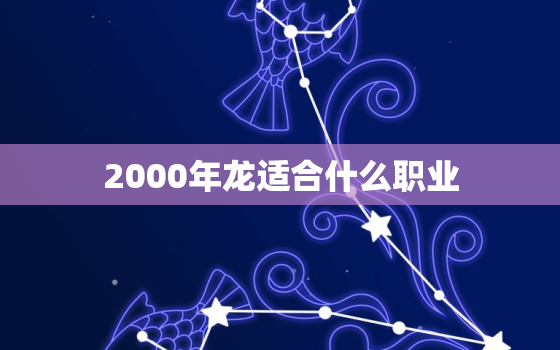 2000年龙适合什么职业，2000年出生属龙的事业方向