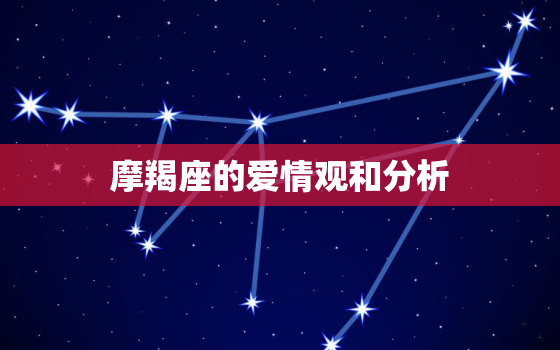 摩羯座的爱情观和分析，摩羯座的爱情是怎么样的