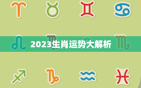 2023生肖运势大解析，2023生肖运势大解析 十二生肖