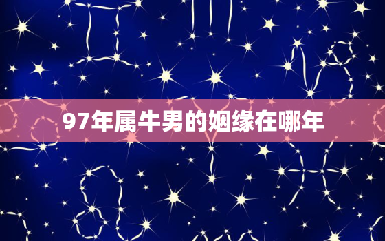 97年属牛男的姻缘在哪年，97年属牛男感情