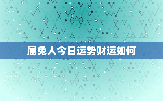 属兔人今日运势财运如何，属兔人今日运势财运如何呢