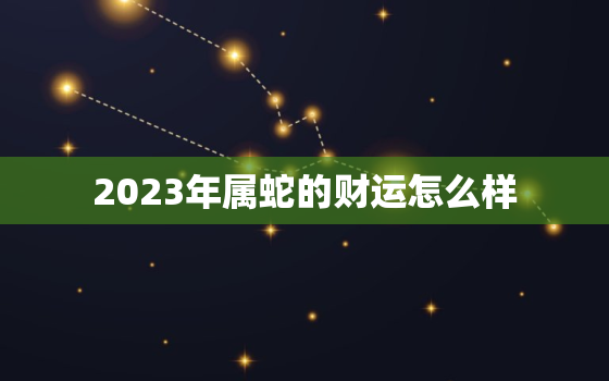 2023年属蛇的财运怎么样，属蛇人2023年财运