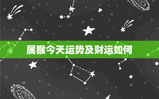 属猴今天运势及财运如何，属猴今天运势及财运如何呢