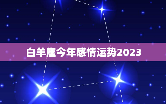 白羊座今年感情运势2023，白羊座2023年运势
