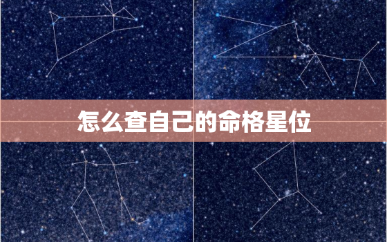 怎么查自己的命格星位，怎么查自己的命格星位是什么