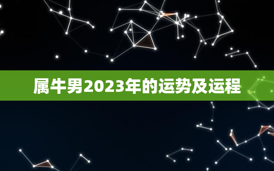 属牛男2023年的运势及运程，属牛男2022年的运势和婚姻