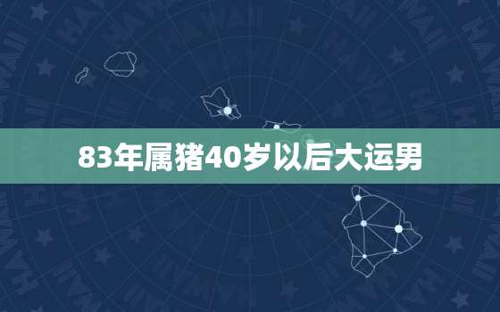 83年属猪40岁以后大运男，1983年属猪40岁的财运