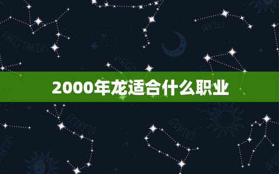 2000年龙适合什么职业，2000年属龙做什么行业最好