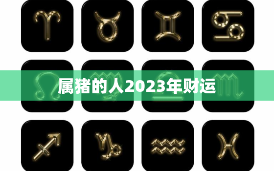 属猪的人2023年财运，属猪2023年运势及运程 2022年属猪人的全年每月运势