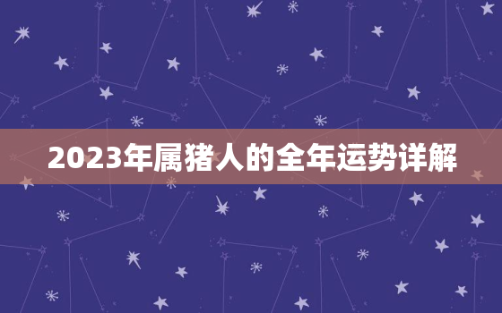 2023年属猪人的全年运势详解，2023年属羊人的全年运势详解