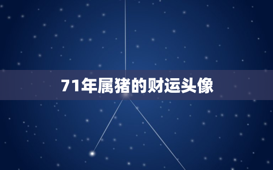 71年属猪的财运头像，71年属猪财运头像20202