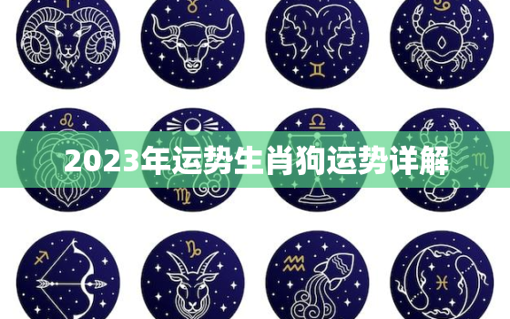 2023年运势生肖狗运势详解，2023年运势生肖狗运势详解图